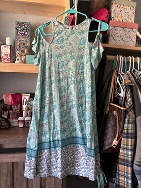 True Craft Aqua Floral Summer Top